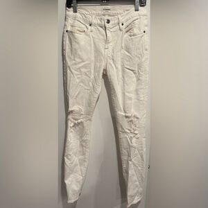 FRAME L'Homme Skinny Fit Jeans in Blanc Alley 29 / 32 white distressed stretch